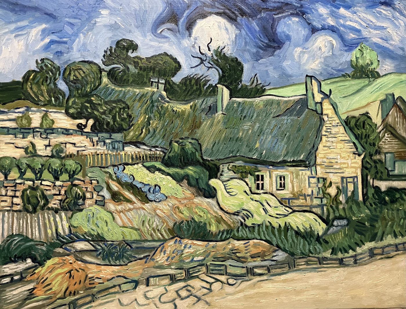 Chaumes de Cordeville à Auvers-sur-Oise, copie de Van Gogh (1890) par Bruno Leprêtre