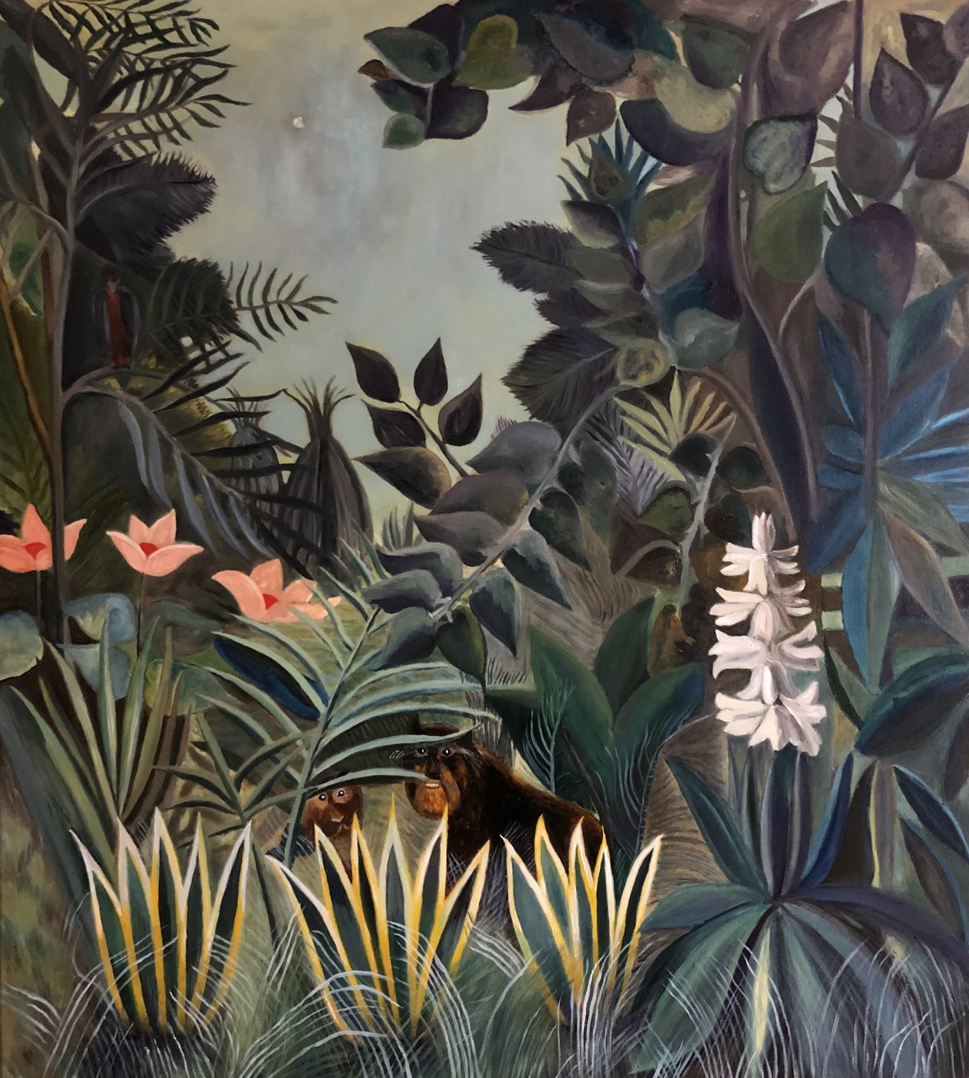 La Jungle équatoriale, copie d'Henri Rousseau (1909) par Bruno Leprêtre