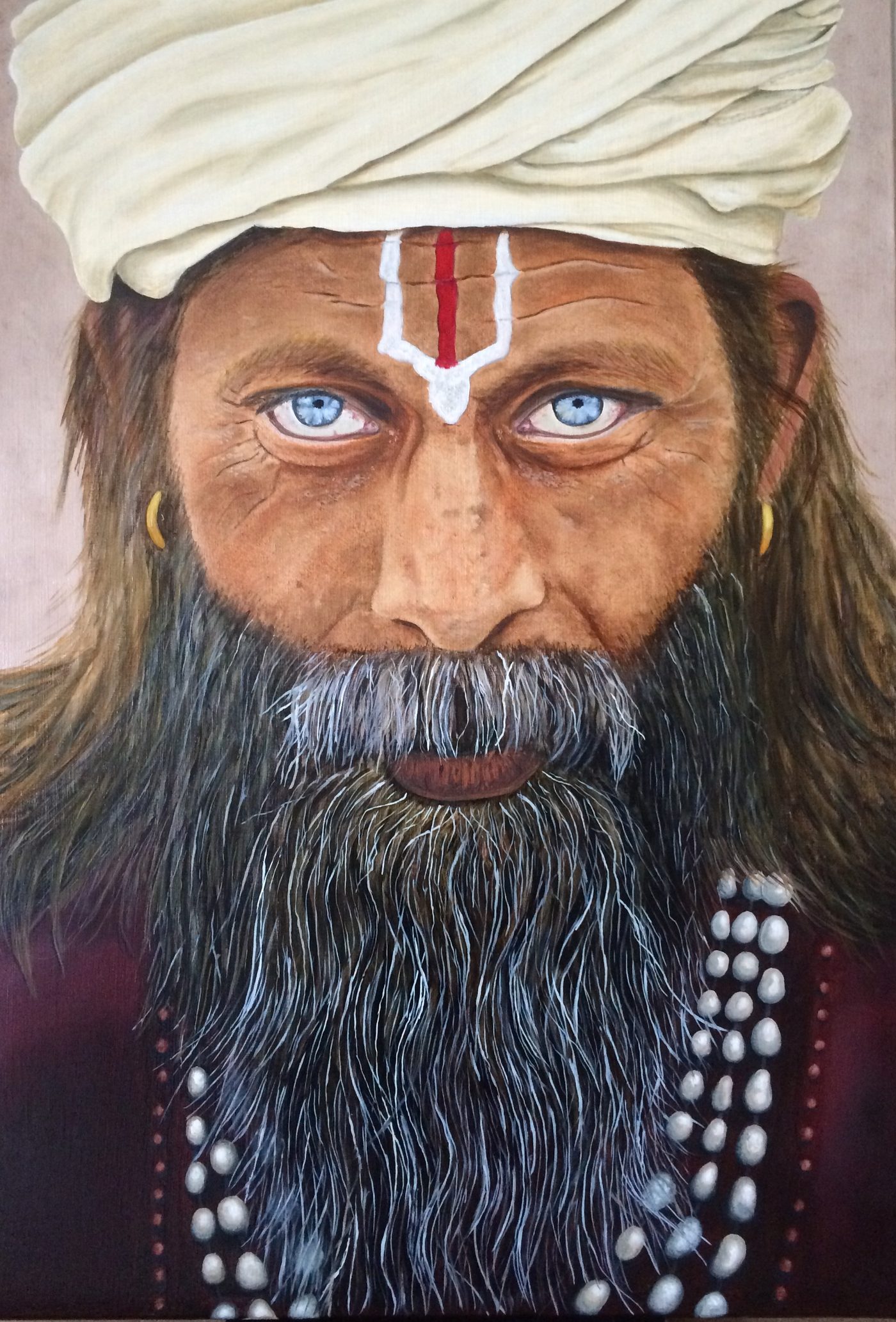 Original creation by Bruno Leprêtre — portrait of a sadhu