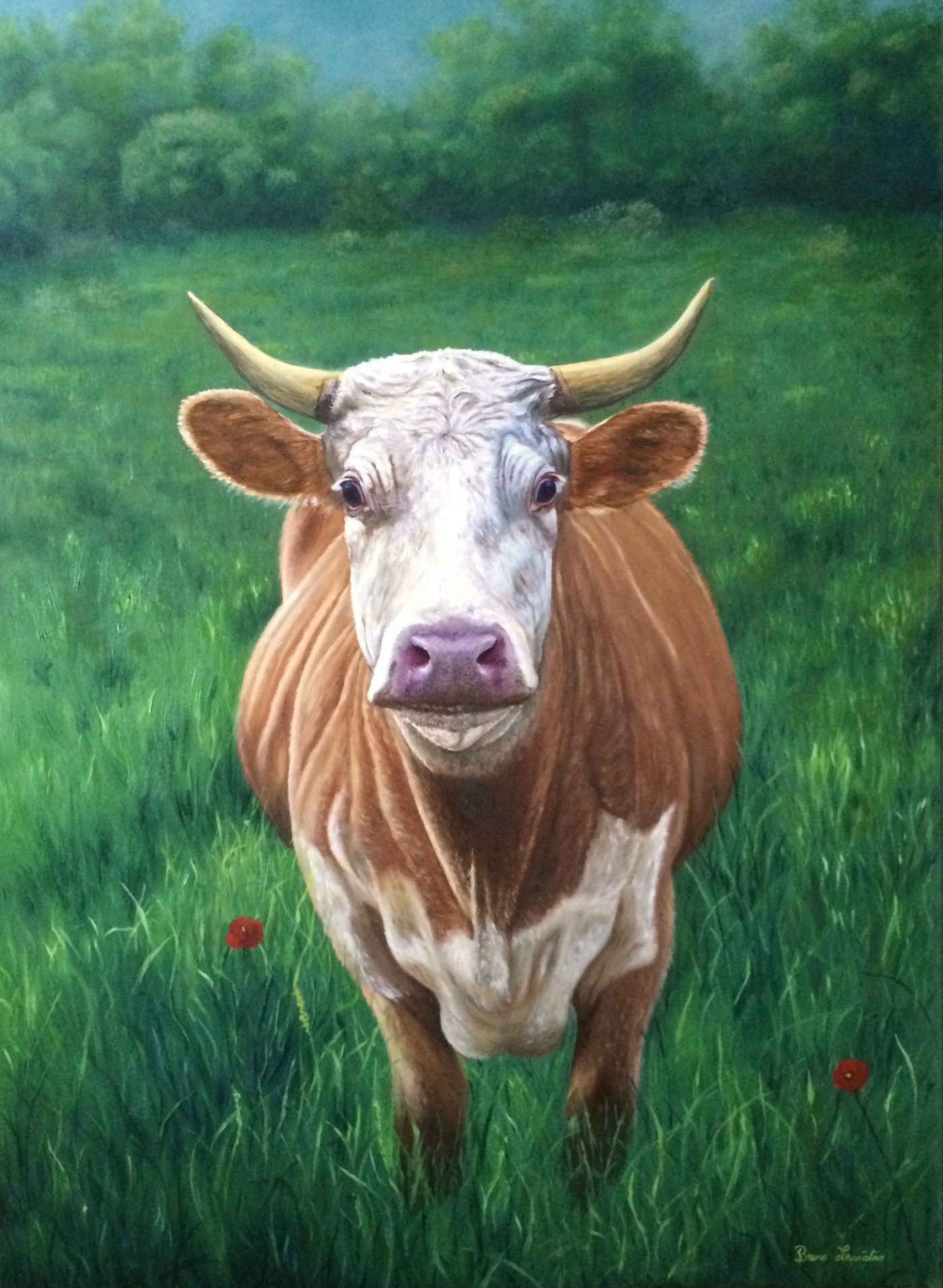 Original creation by Bruno Leprêtre — cow in a meadow