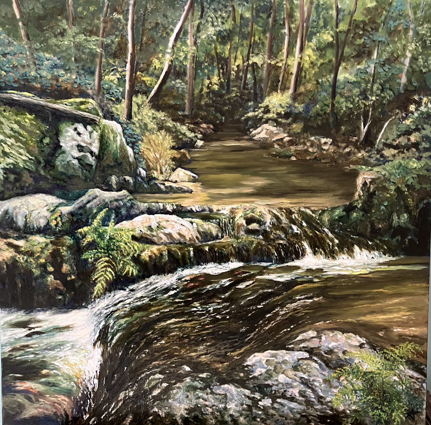 Original creation by Bruno Leprêtre — woodland waterfall