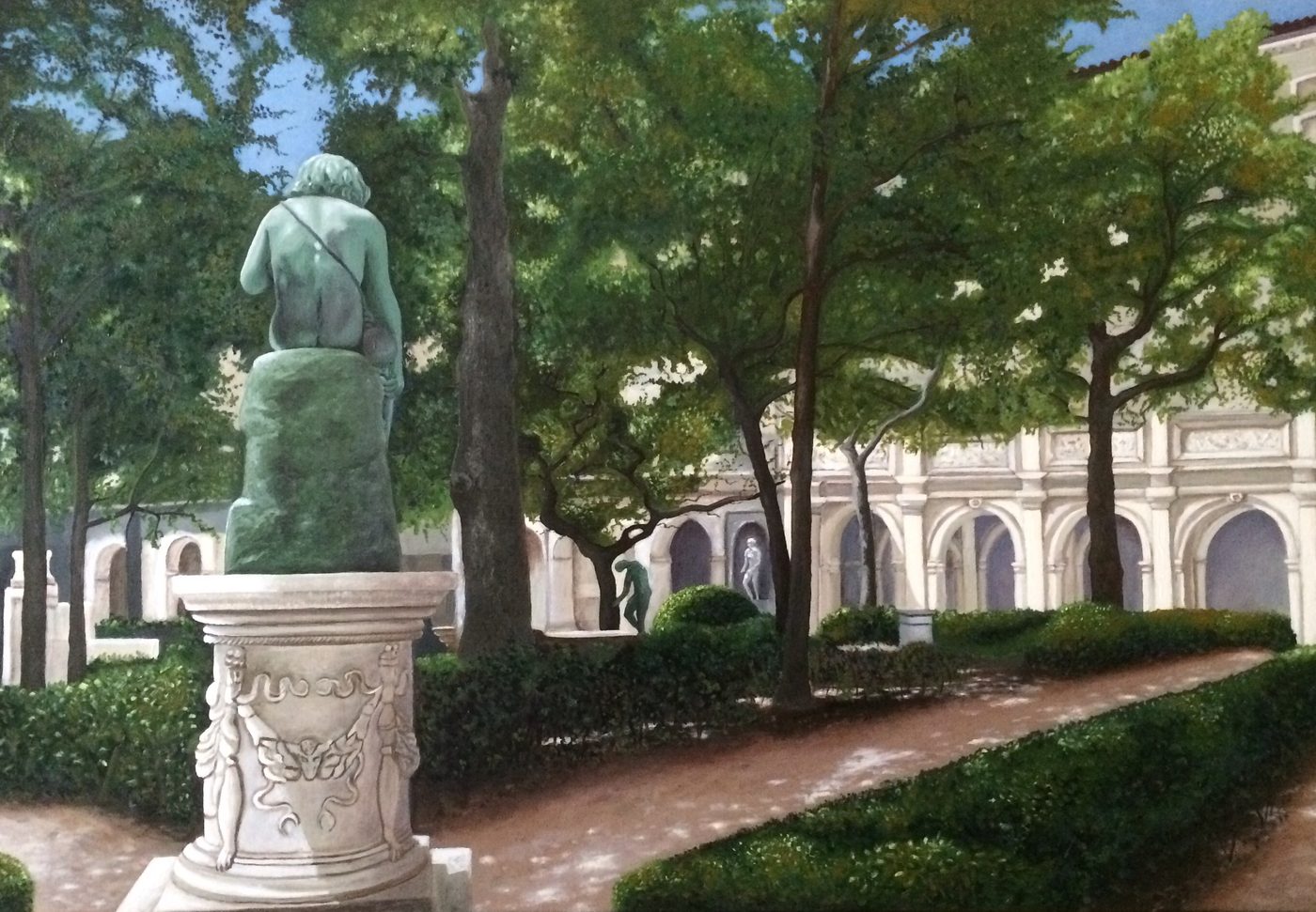 Création originale de Bruno Leprêtre — statue dans un parc classique