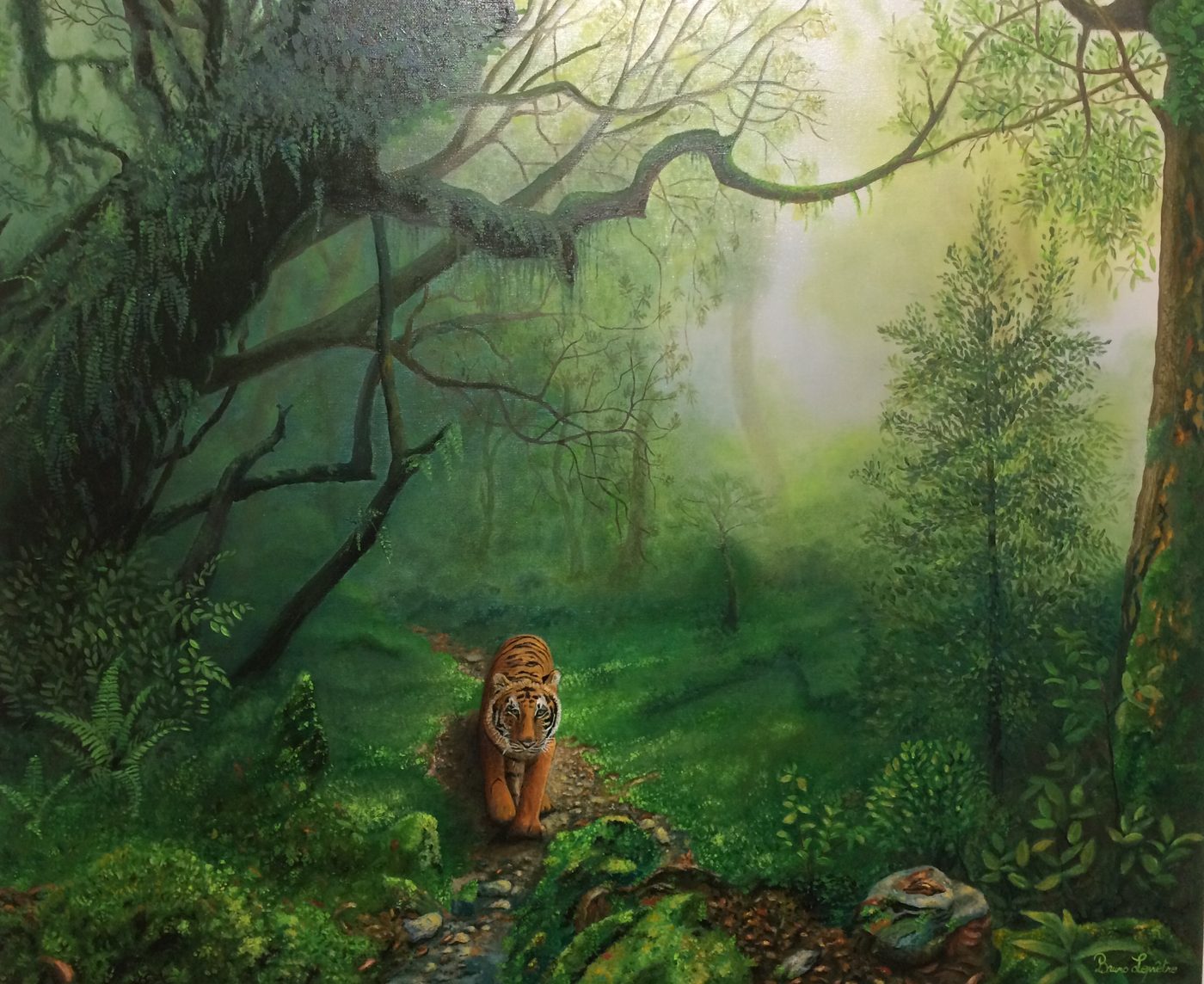 Création originale de Bruno Leprêtre — tigre dans la forêt